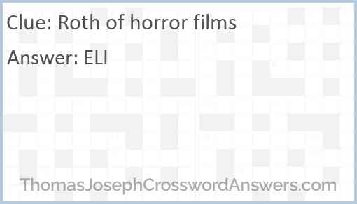 Roth of horror films Answer