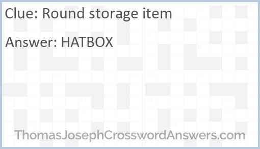 Round storage item Answer