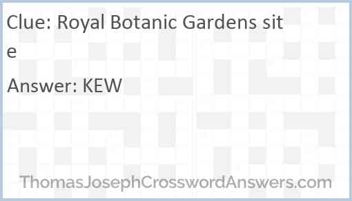 Royal Botanic Gardens site Answer