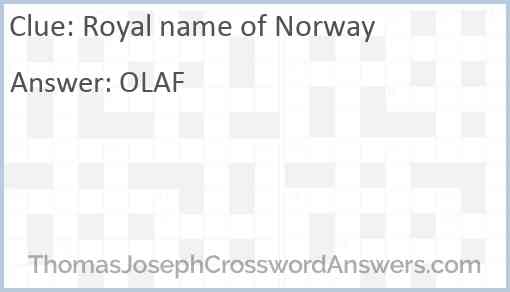 Royal name of Norway Answer