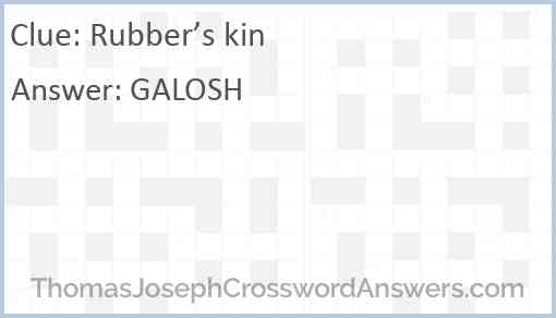 Rubber’s kin Answer
