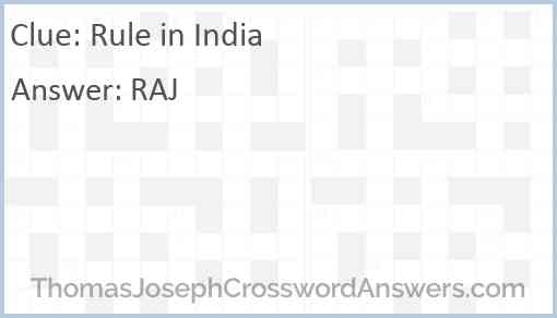 Rule in India Answer