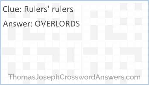 Rulers' rulers Answer
