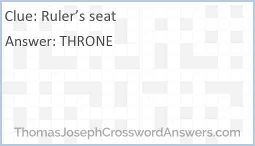 Ruler’s seat Answer