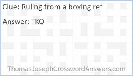 Ruling from a boxing ref Answer