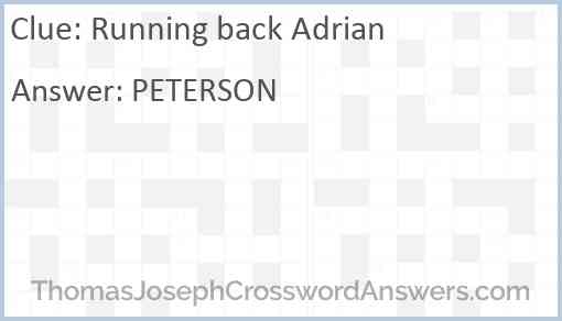 Running back Adrian Answer