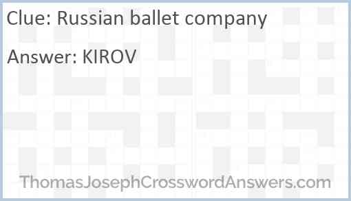 Russian ballet company Answer