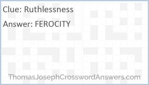 Ruthlessness Answer