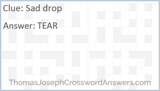 Sad drop Answer