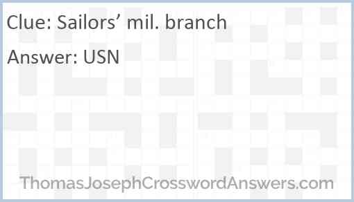 Sailors’ mil. branch Answer