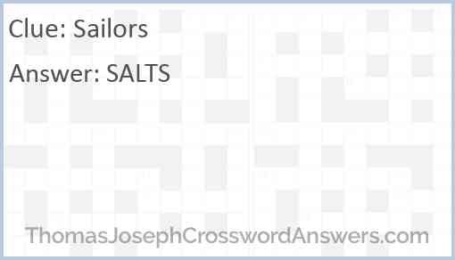 Sailors crossword clue ThomasJosephCrosswordAnswers com