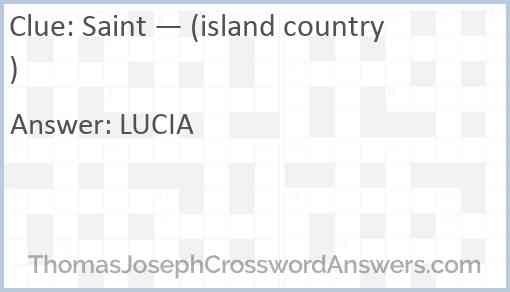Saint — (island country) Answer