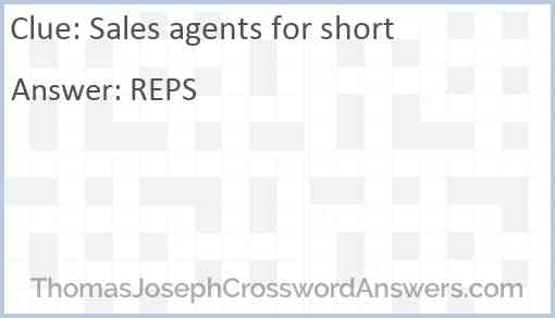 Sales agents for short Answer