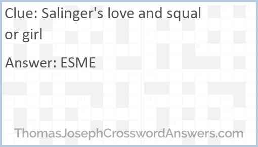 Salinger's love and squalor girl Answer