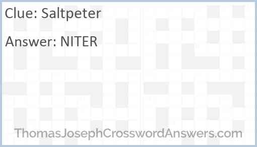 Saltpeter Answer