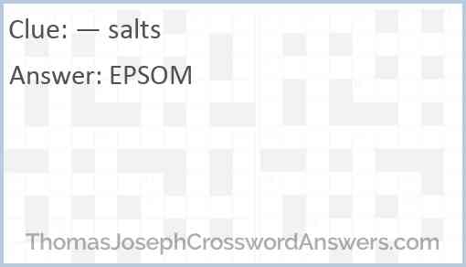 — salts Answer