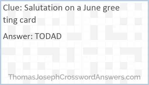 Salutation on a June greeting card Answer