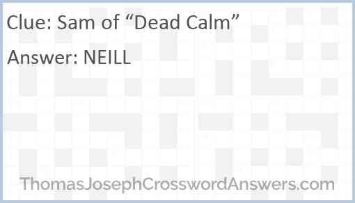 Sam of “Dead Calm” Answer
