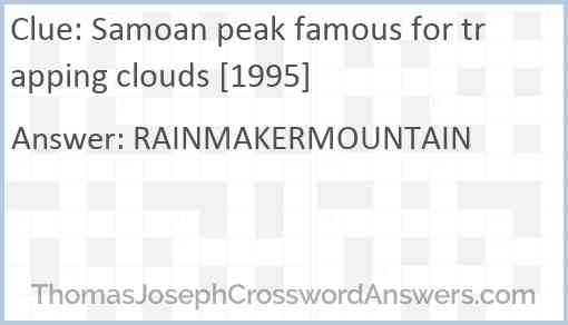 Samoan peak famous for trapping clouds [1995] Answer