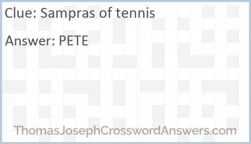 Sampras of tennis Answer