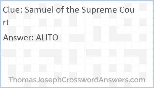 Samuel of the Supreme Court Answer