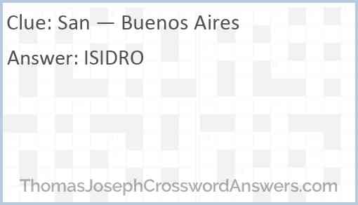 San — Buenos Aires Answer