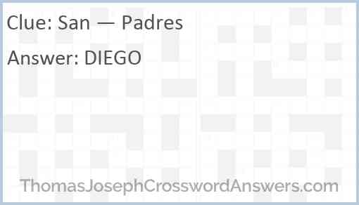 San — Padres Answer