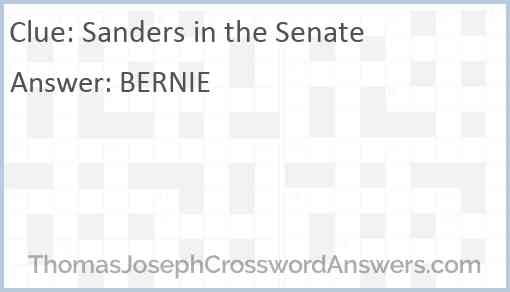 Sanders in the Senate Answer