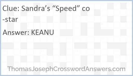 Sandra’s “Speed” co-star Answer