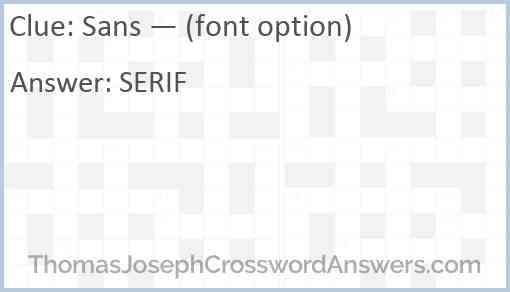 Sans — (font option) Answer