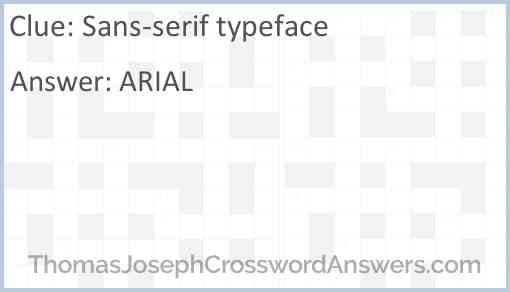 Sans-serif typeface Answer