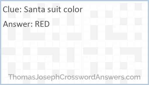 Santa suit color Answer
