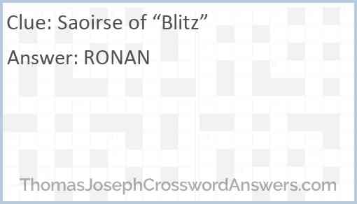 Saoirse of “Blitz” Answer