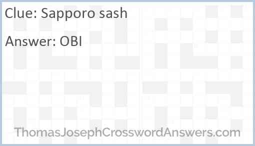 Sapporo sash Answer