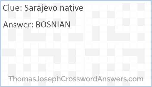 Sarajevo native Answer