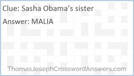 Sasha Obama’s sister Answer