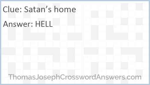 Satan’s home Answer