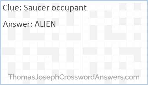 Saucer occupant Answer