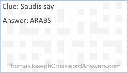 Saudis say Answer