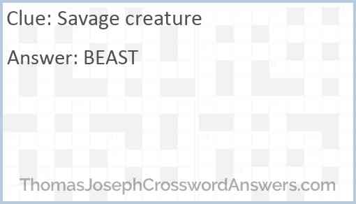 Savage creature Answer