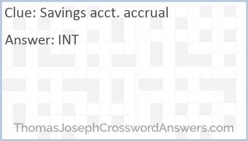 Savings acct. accrual Answer