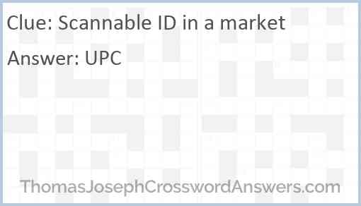 Scannable ID in a market Answer