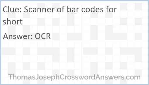 Scanner of bar codes for short Answer