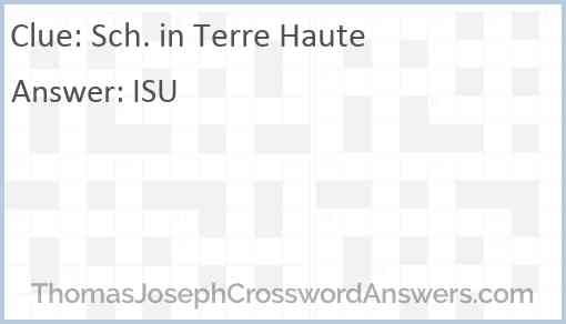 Sch. in Terre Haute Answer