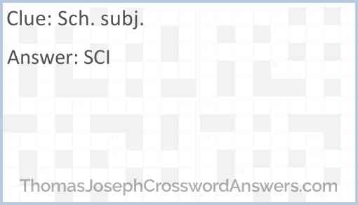 Sch. subj. Answer