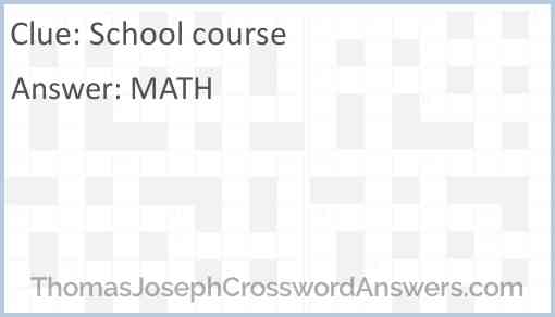 School course Answer