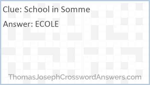 School in Somme Answer