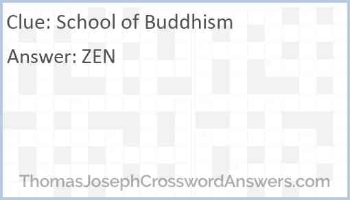 School of Buddhism Answer