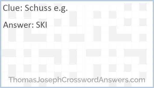 Schuss e.g. Answer