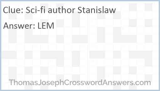 Sci-fi author Stanislaw Answer